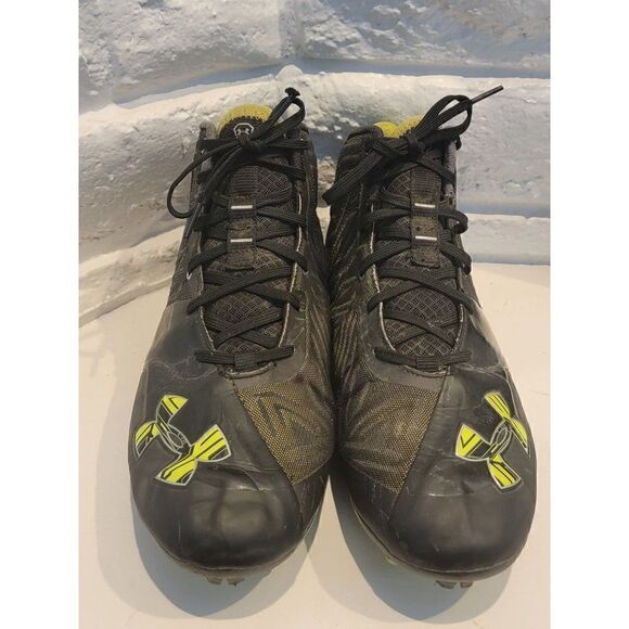 Under Armour Mens UA Banshee Mid MC Lacrosse Football Cleats size 13 Black - Picture 1 of 8
